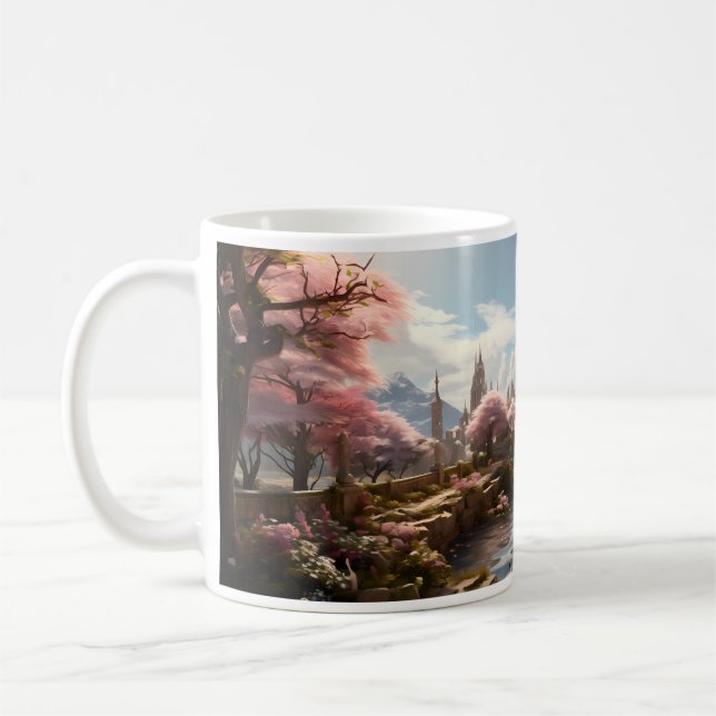 Mug Arbre, Rivière Et Palais Dans Un Autre Monde (Gauche)