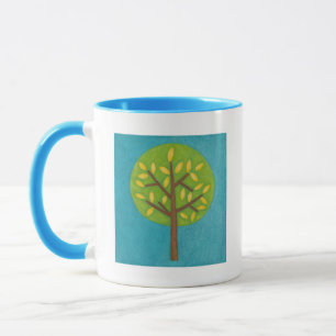Mug Arbre vert avec le feuille jaune de Chariklia