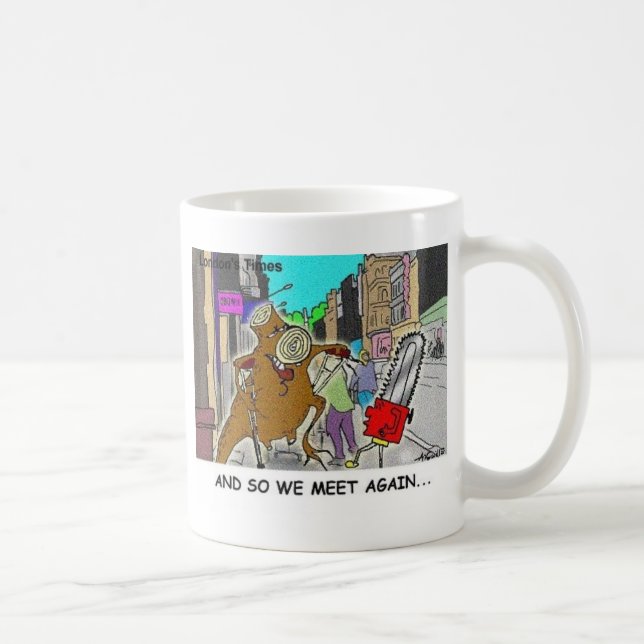 Mug Arbre Vs Tronçonneuse Drôle Rick London Cadeaux (Droite)