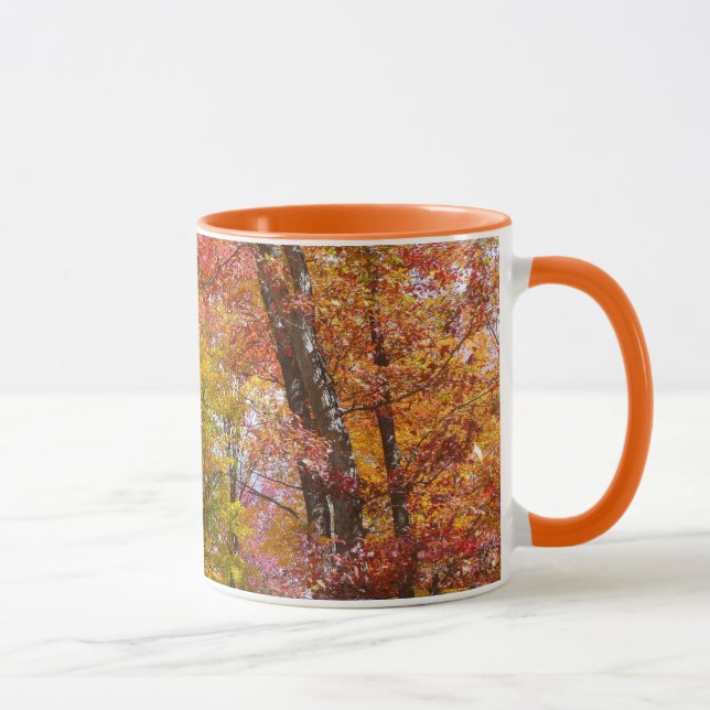 Mug Arbres automnes oranges et jaunes Photographie d'a (Droite)