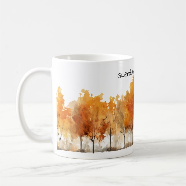 Mug Arbres d'automne de style aquarelle Sérénité (Gauche)
