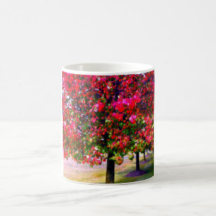 Mug Arbres d'automne feuilles roses impressionnistes