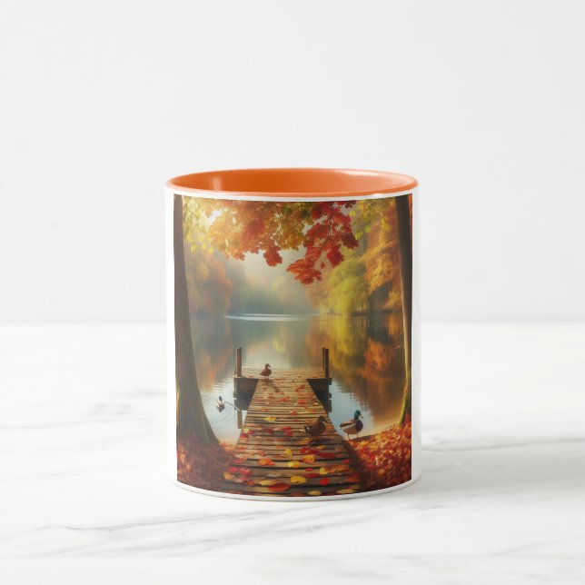 Mug Arbres d'automne & lac avec canards (Centre)
