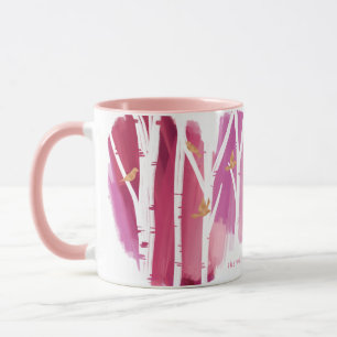 Mug Arbres de bouleau magenta pour aquarelle de lavage
