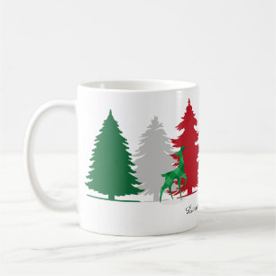 Mug arbres de couleur de Noël