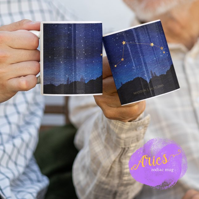 Mug Arbres de la Nuit étoilée Or Constellation du zodi (Créateur téléchargé)
