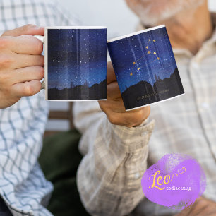 Mug Arbres de la Nuit Étoilée Or Lion Constellation du