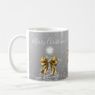 Mug Arbres de Noël argentés élégants pour les fêtes av