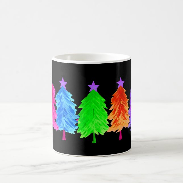 Mug Arbres de Noël aux couleurs vives (Centre)