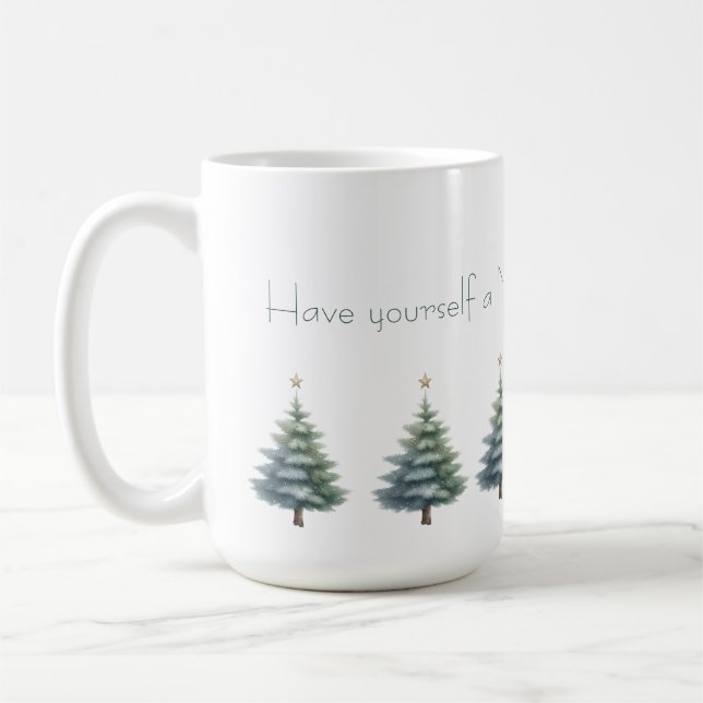 Mug Arbres de Noël avec Message Personnalisé (Gauche)
