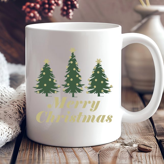Mug Arbres de Noël en pin simple décorés (Créateur téléchargé)