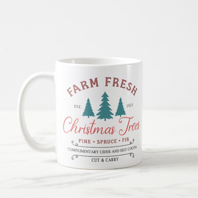 Mug Arbres de Noël frais de ferme (Gauche)