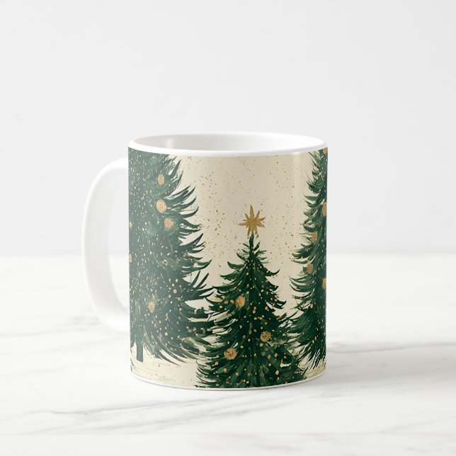 Mug Arbres de Noël Green Gold (Devant gauche)