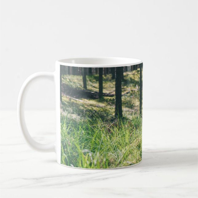 Mug Arbres forestiers. nature bois vert soleil fond (Gauche)