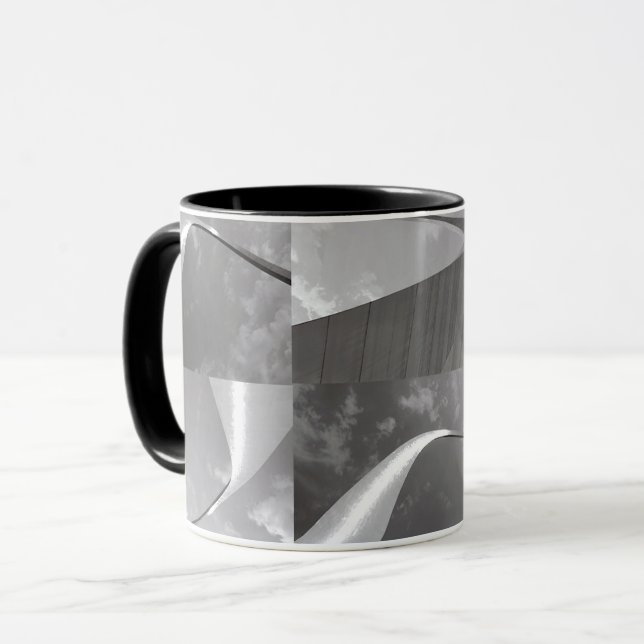 Mug Arc de Gateway célèbre Noir, Blanc & Gris (Devant gauche)