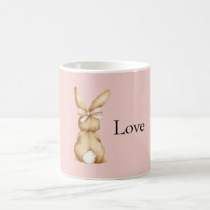 Mug Arc de lapin rose queue blanche