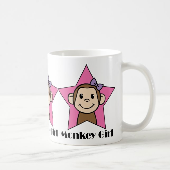 Mug Arc d'étoile de rose de fille de singe de sourire (Droite)