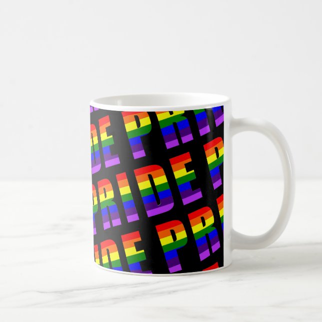 Mug Arc en arc-en-ciel - Art sur couleur noire personn (Droite)