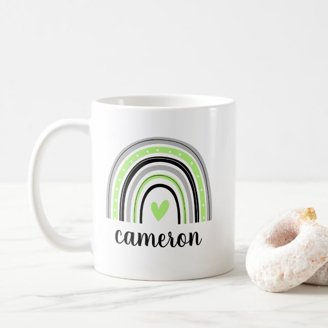 Mug Arc-en-ciel Agender Personnalisé (Avec donut)