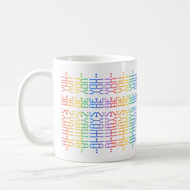 Mug Arc-en-ciel amusant éditable Soyez toujours vous M (Gauche)