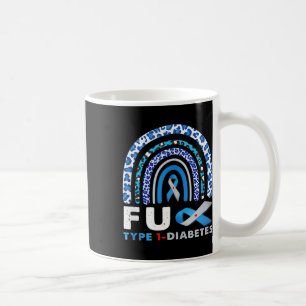 Mug Arc-en-ciel Bleu Gris Ruban Type 1 Diabète Aware