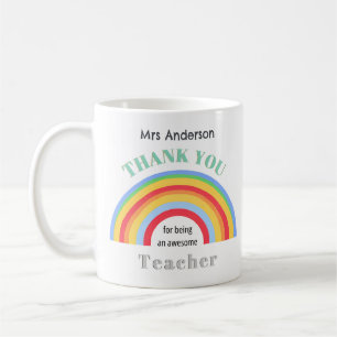 Mug Arc-en-ciel Coloré Merci Cadeau de Remerciement po