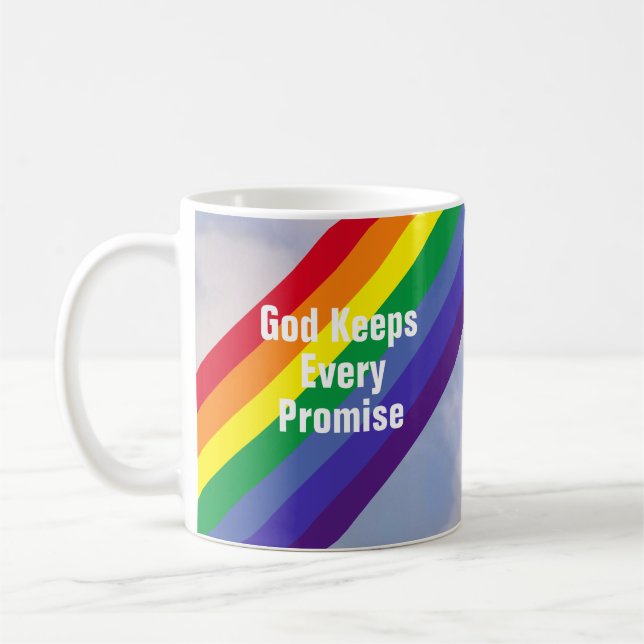Mug Arc en ciel dans le ciel Inspirationnel Bible Vers (Gauche)