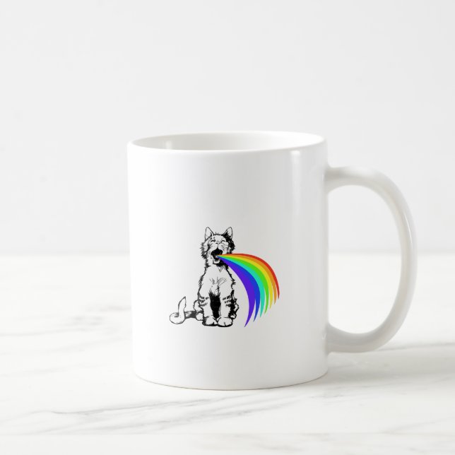 Mug Arc-en-ciel de Cat Barfing (Droite)