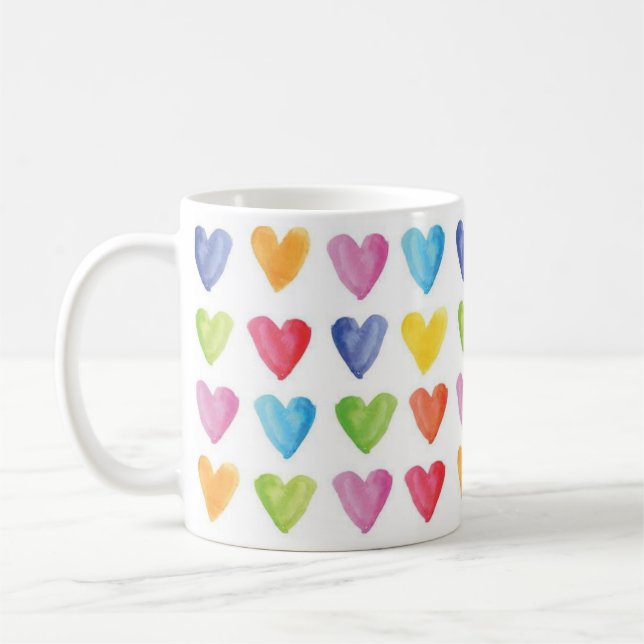 Mug Arc en ciel de coeurs (Gauche)