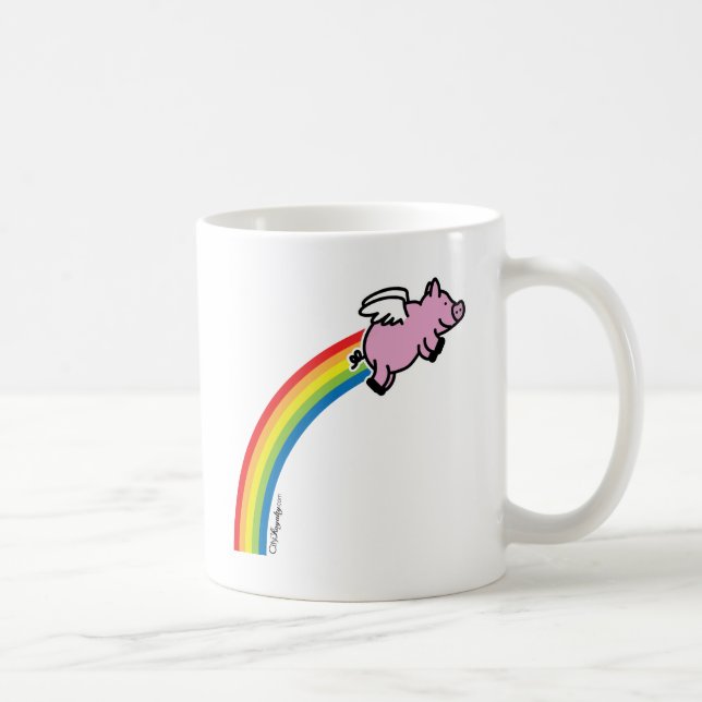 Mug Arc-en-ciel de porc de vol (Droite)