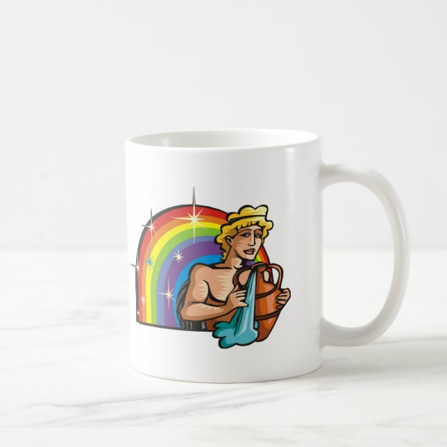 Mug Arc-en-ciel des années 1980 avec Aquarius Man with (Droite)