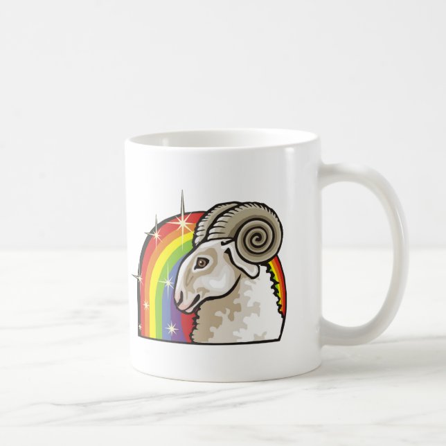 Mug Arc en ciel des années 1980 avec Aries Ram (Droite)