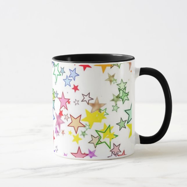 Mug Arc-en-ciel des étoiles de couleurs (Droite)