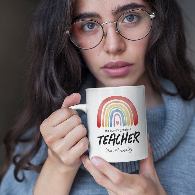 Mug Arc-en-ciel du plus grand enseignant du monde (Créateur téléchargé)
