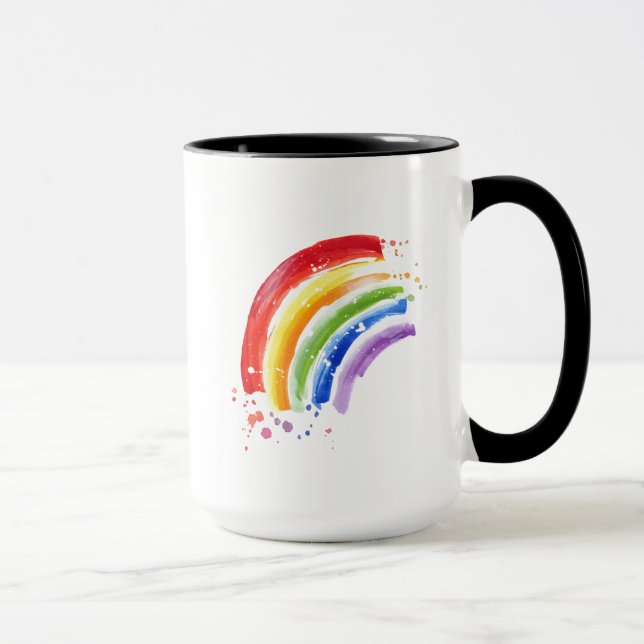 Mug Arc-en-ciel en aquarelle (Droite)