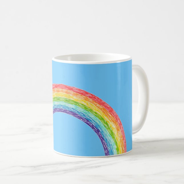 Mug Arc en ciel et ciel bleu (Devant droit)