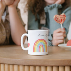 Mug Arc en ciel et Coeurs inspirants