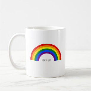 Mug Arc-en-ciel gay pride. L'amour est l'amour.