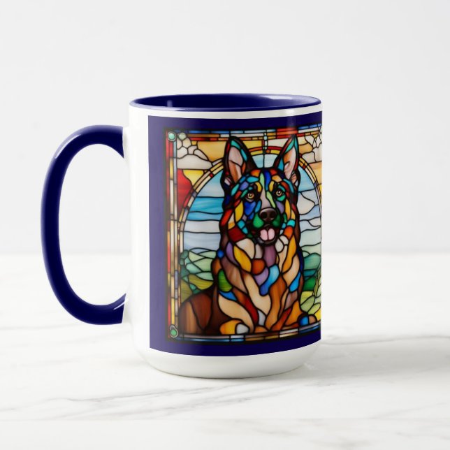 Mug arc-en-ciel joli Berger Allemand (Gauche)