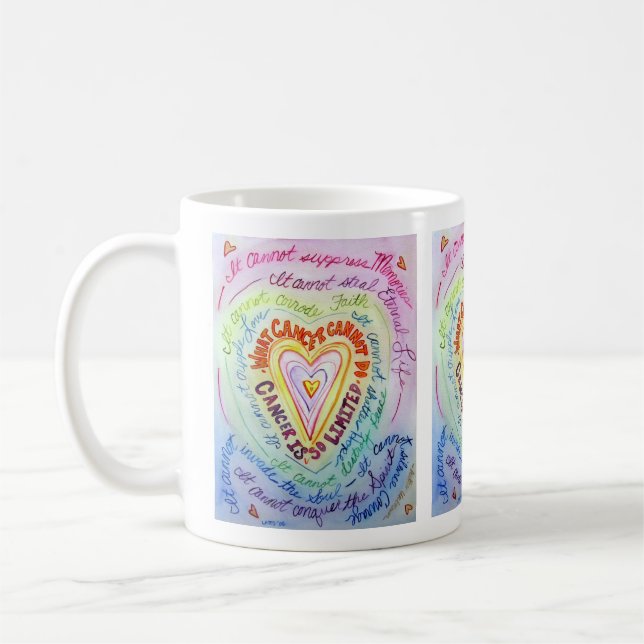 Mug Arc-en-ciel Le cancer du coeur ne peut pas poème c (Gauche)