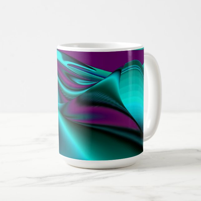 Mug Arc-en-ciel métallique Abstrait futuriste (Devant droit)