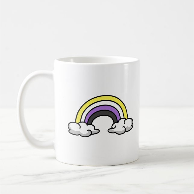 Mug Arc-en-ciel Nonbinaire Mignon (Gauche)