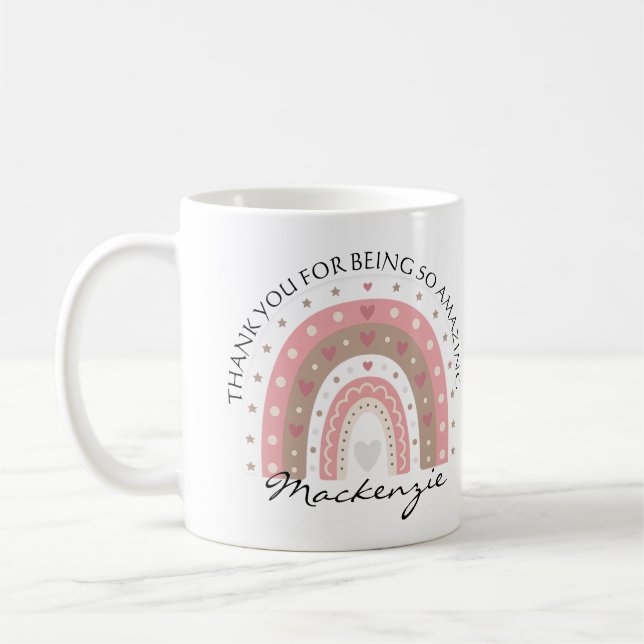 Mug Arc En Ciel Personnalisé Ajouter Un Message Et Un  (Gauche)