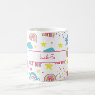 Mug Arc-en-Ciel Personnalisé pour Filles avec Nom