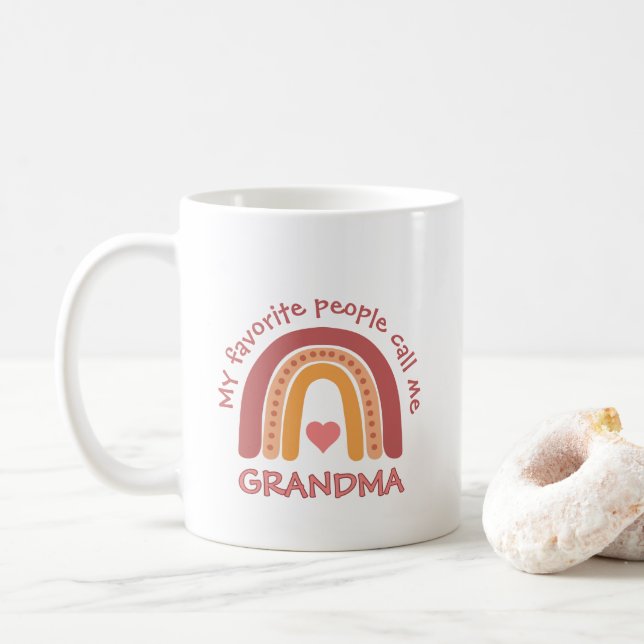 Mug Arc En Ciel Pour Grand-Mère Des Enfants (Avec donut)