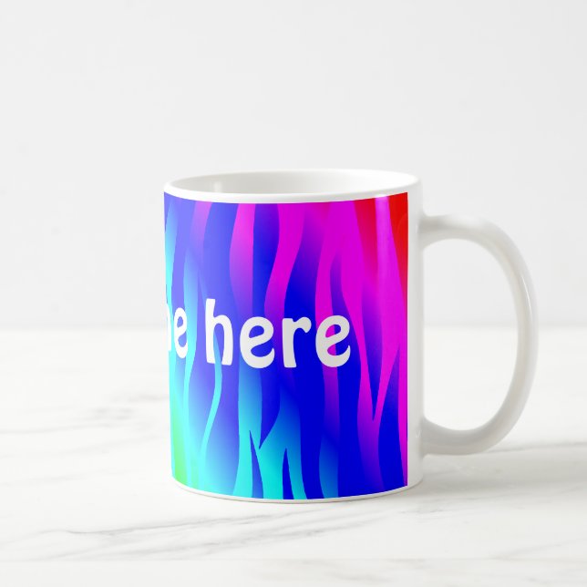 Mug Arc-en-ciel psychédélique ton nom en lettres majus (Droite)