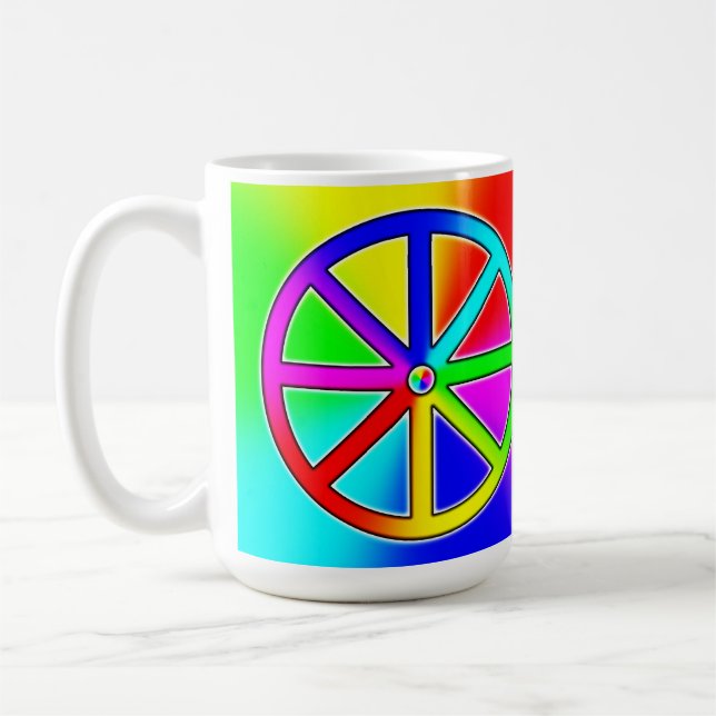 Mug Arc-en-ciel Roue Dharma - Bouddhiste (Gauche)