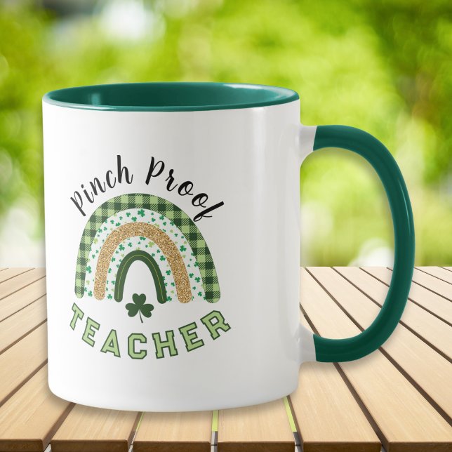 Mug Arc-en-ciel vert Pinch Proof Professeur Saint Patr (Créateur téléchargé)