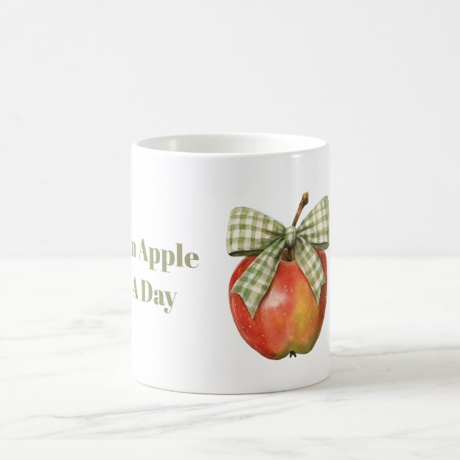 Mug Arc Vert Pomme Rouge Par Jour (Centre)