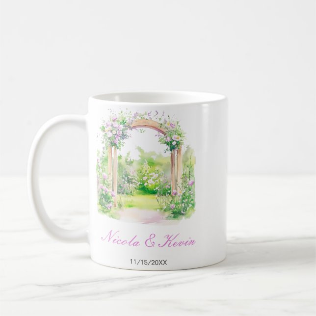 Mug Arche de mariage florale de printemps (Gauche)